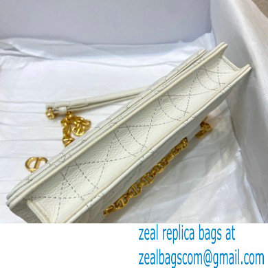 Dior Caro Belt Pouch with Chain Bag White 2021