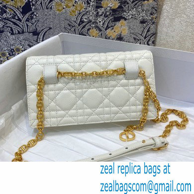 Dior Caro Belt Pouch with Chain Bag White 2021 - Click Image to Close