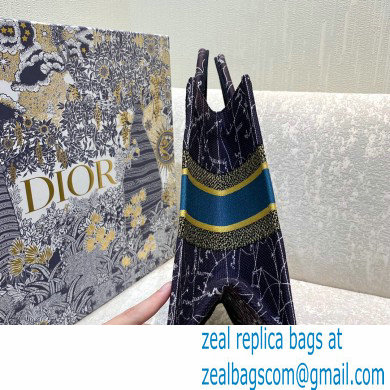 Dior Small Book Tote Bag in Constellation Embroidery Blue 2021