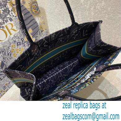 Dior Small Book Tote Bag in Constellation Embroidery Blue 2021