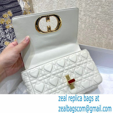 Dior Small Caro Dioramour Bag White with Heart Motif 2021 - Click Image to Close