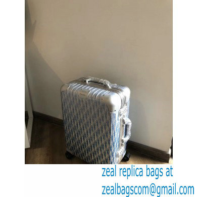 Dior x Rimowa BLUE Dior Oblique Aluminum CABIN SUITCASE