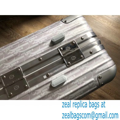 Dior x Rimowa GRAY Dior Oblique Aluminum CABIN SUITCASE - Click Image to Close