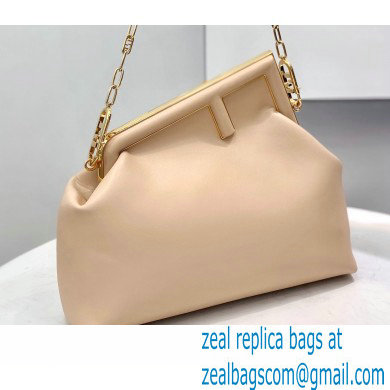 Fendi First Medium Leather Bag Nude Pink 2021