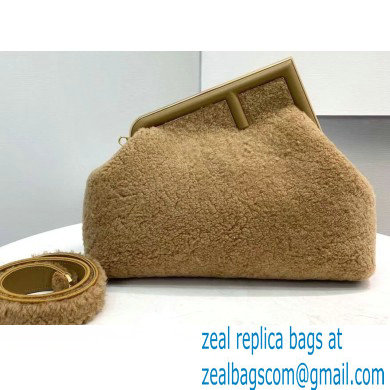 Fendi First Medium Sheepskin Bag Apricot 2021 - Click Image to Close