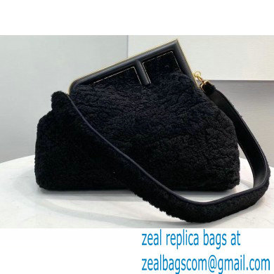 Fendi First Medium Sheepskin Bag Black 2021