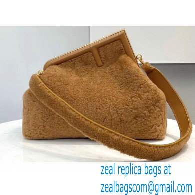 Fendi First Medium Sheepskin Bag Brown 2021