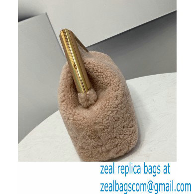 Fendi First Medium Sheepskin Bag Nude Pink 2021