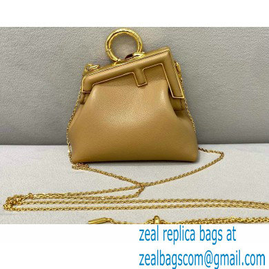 Fendi First Nano Leather Bag Charm Apricot 2021