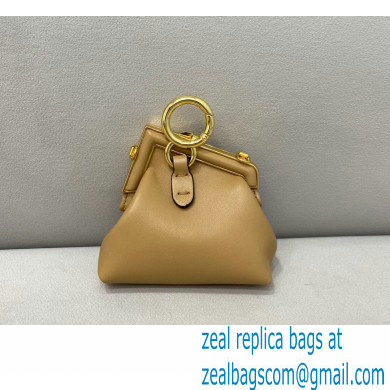 Fendi First Nano Leather Bag Charm Apricot 2021