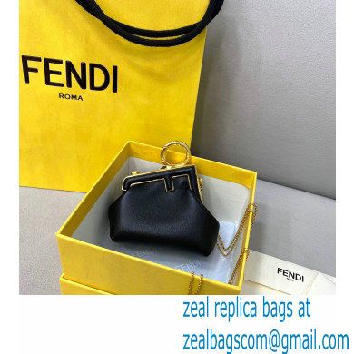 Fendi First Nano Leather Bag Charm Black 2021 - Click Image to Close