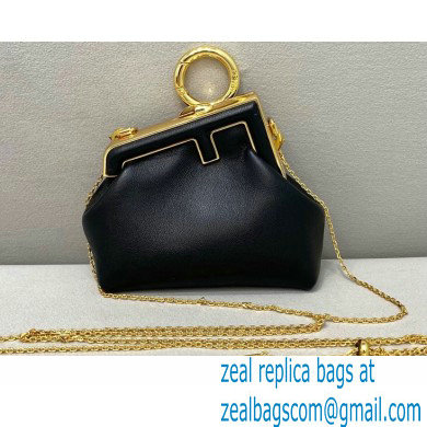 Fendi First Nano Leather Bag Charm Black 2021