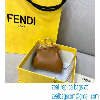 Fendi First Nano Leather Bag Charm Brown 2021 - Click Image to Close