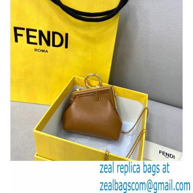 Fendi First Nano Leather Bag Charm Brown 2021