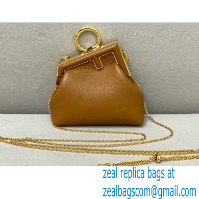 Fendi First Nano Leather Bag Charm Brown 2021 - Click Image to Close