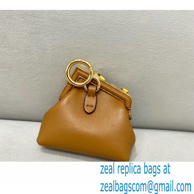 Fendi First Nano Leather Bag Charm Brown 2021