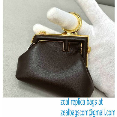 Fendi First Nano Leather Bag Charm Coffee 2021