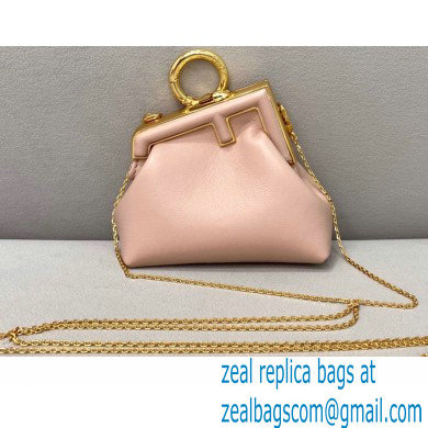 Fendi First Nano Leather Bag Charm Nude Pink 2021