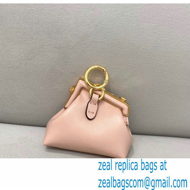 Fendi First Nano Leather Bag Charm Nude Pink 2021