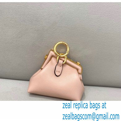 Fendi First Nano Leather Bag Charm Nude Pink 2021 - Click Image to Close