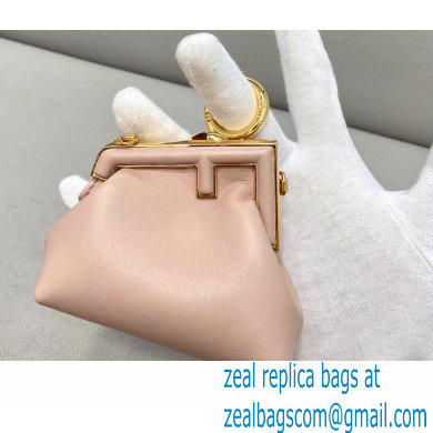 Fendi First Nano Leather Bag Charm Nude Pink 2021