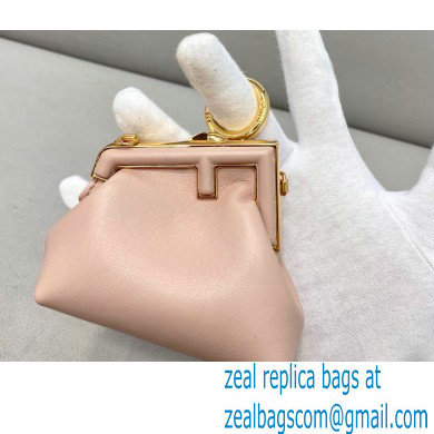 Fendi First Nano Leather Bag Charm Nude Pink 2021 - Click Image to Close