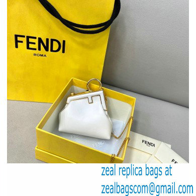 Fendi First Nano Leather Bag Charm White 2021 - Click Image to Close