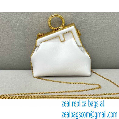 Fendi First Nano Leather Bag Charm White 2021