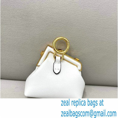 Fendi First Nano Leather Bag Charm White 2021