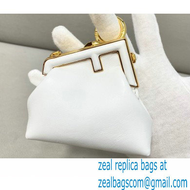 Fendi First Nano Leather Bag Charm White 2021 - Click Image to Close