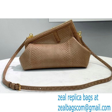 Fendi First Small Python Leather Bag Beige 2021