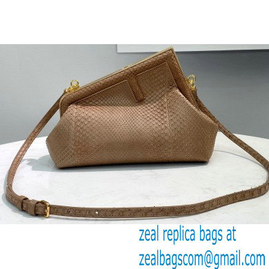 Fendi First Small Python Leather Bag Beige 2021 - Click Image to Close