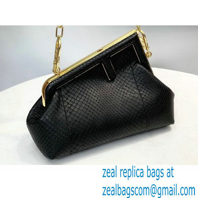 Fendi First Small Python Leather Bag Black 2021 - Click Image to Close