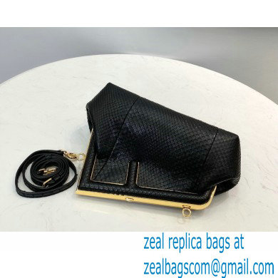 Fendi First Small Python Leather Bag Black 2021