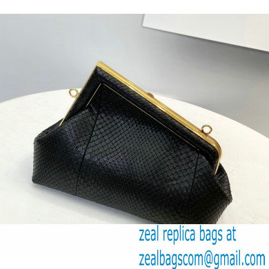 Fendi First Small Python Leather Bag Black 2021