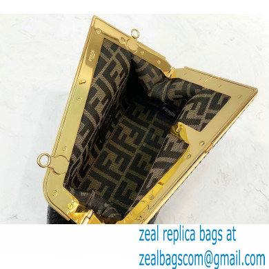 Fendi First Small Python Leather Bag Black 2021