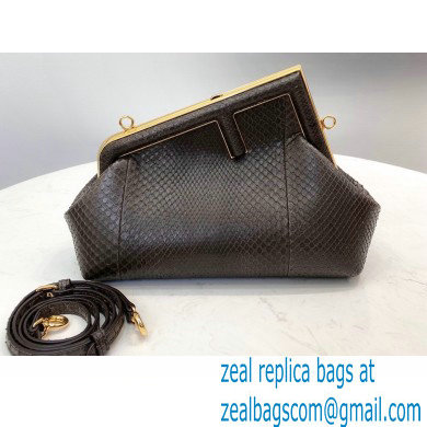 Fendi First Small Python Leather Bag Coffee 2021 - Click Image to Close