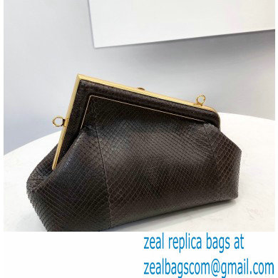 Fendi First Small Python Leather Bag Coffee 2021 - Click Image to Close