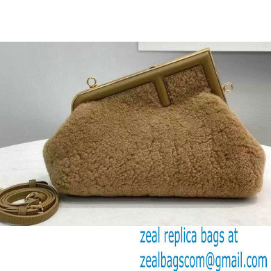 Fendi First Small Sheepskin Bag Apricot 2021