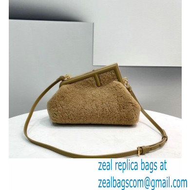 Fendi First Small Sheepskin Bag Apricot 2021 - Click Image to Close