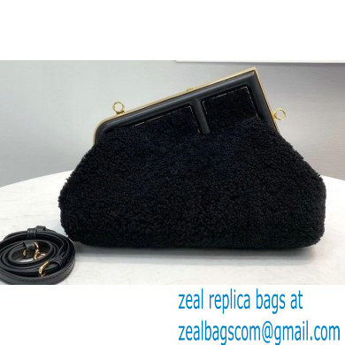 Fendi First Small Sheepskin Bag Black 2021 - Click Image to Close