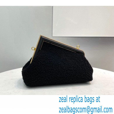 Fendi First Small Sheepskin Bag Black 2021