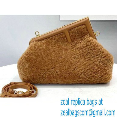 Fendi First Small Sheepskin Bag Brown 2021