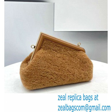 Fendi First Small Sheepskin Bag Brown 2021
