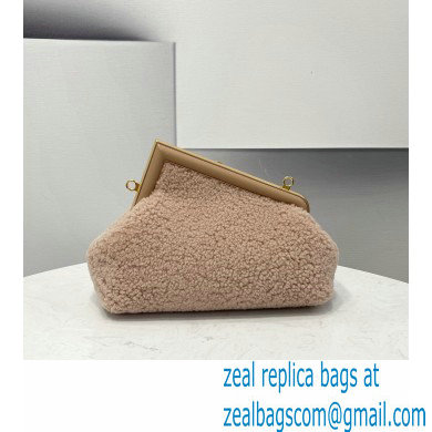 Fendi First Small Sheepskin Bag Nude Pink 2021