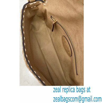 Fendi Sheepskin Medium Baguette Bag Brown 2021