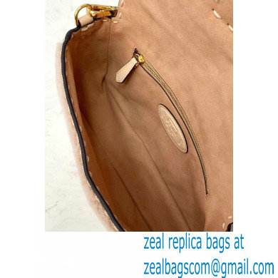 Fendi Sheepskin Medium Baguette Bag Pink 2021