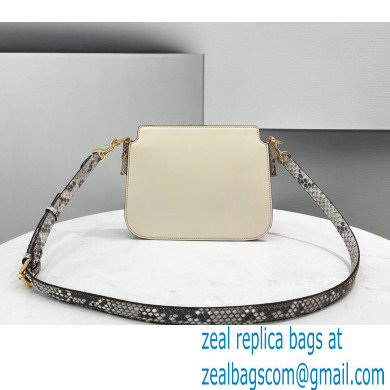 Fendi Touch Leather Bag White/Python 2021 - Click Image to Close