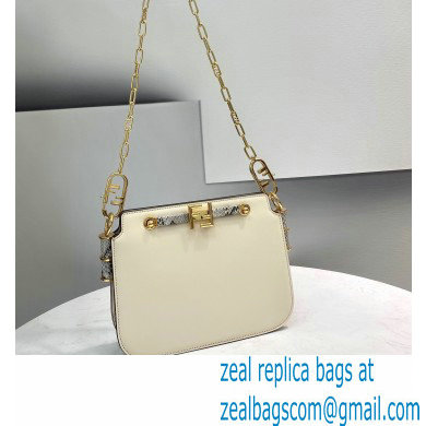 Fendi Touch Leather Bag White/Python 2021 - Click Image to Close