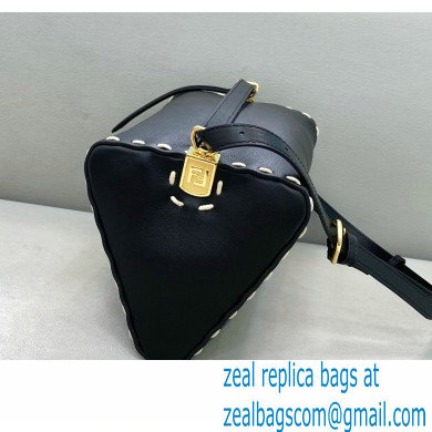 Fendi Triangle Leather Shoulder Bag Black 2021